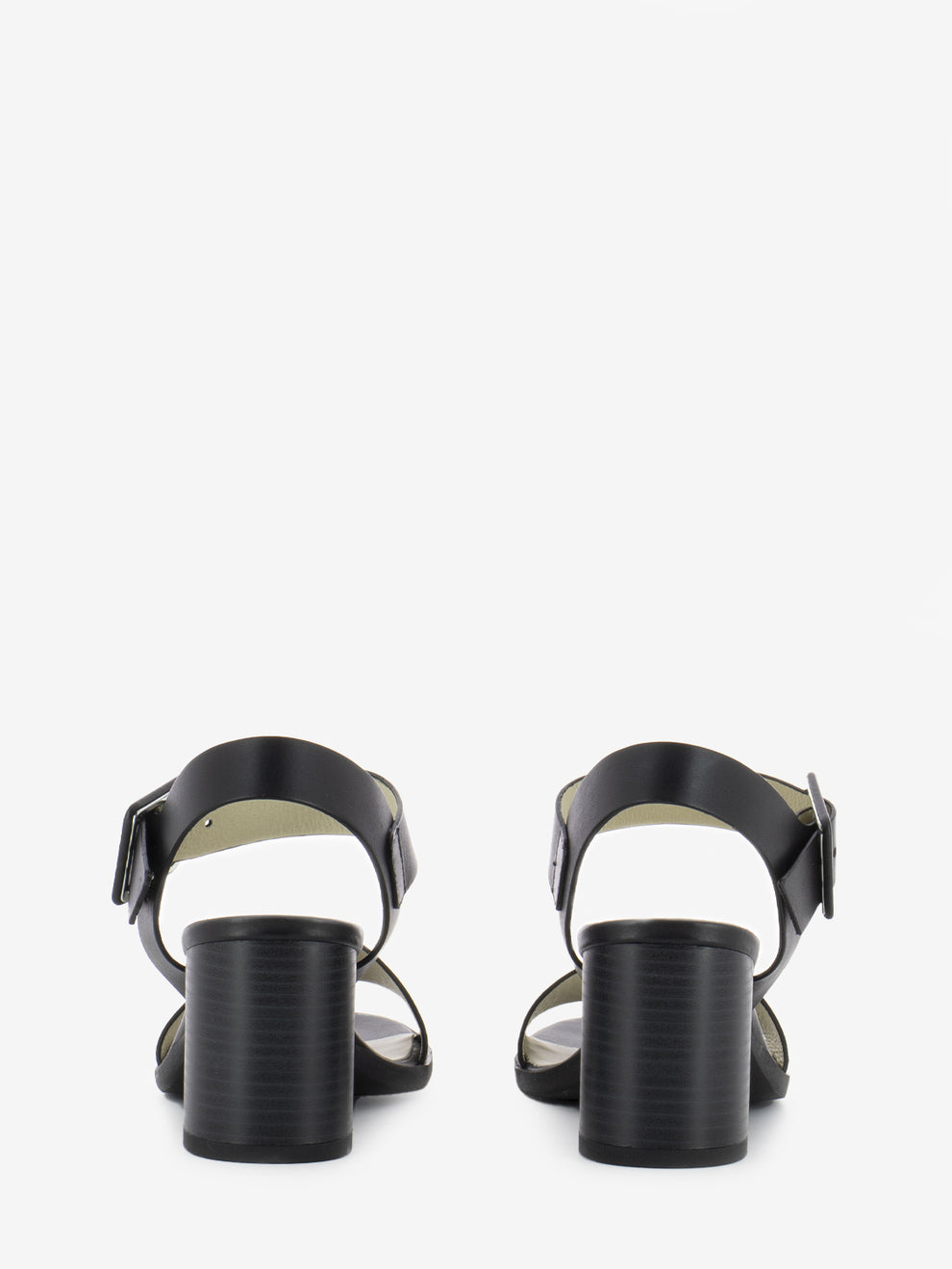 Sandalo con tacco ivory / nero