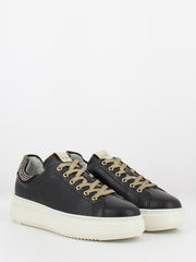 NERO GIARDINI - Sneakers guanto velour nere con microstrass