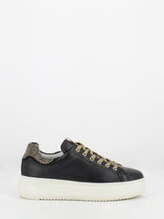 NERO GIARDINI - Sneakers guanto velour nere con microstrass