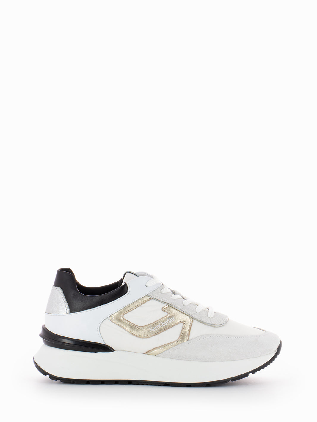 Sneakers velour bianche / nere