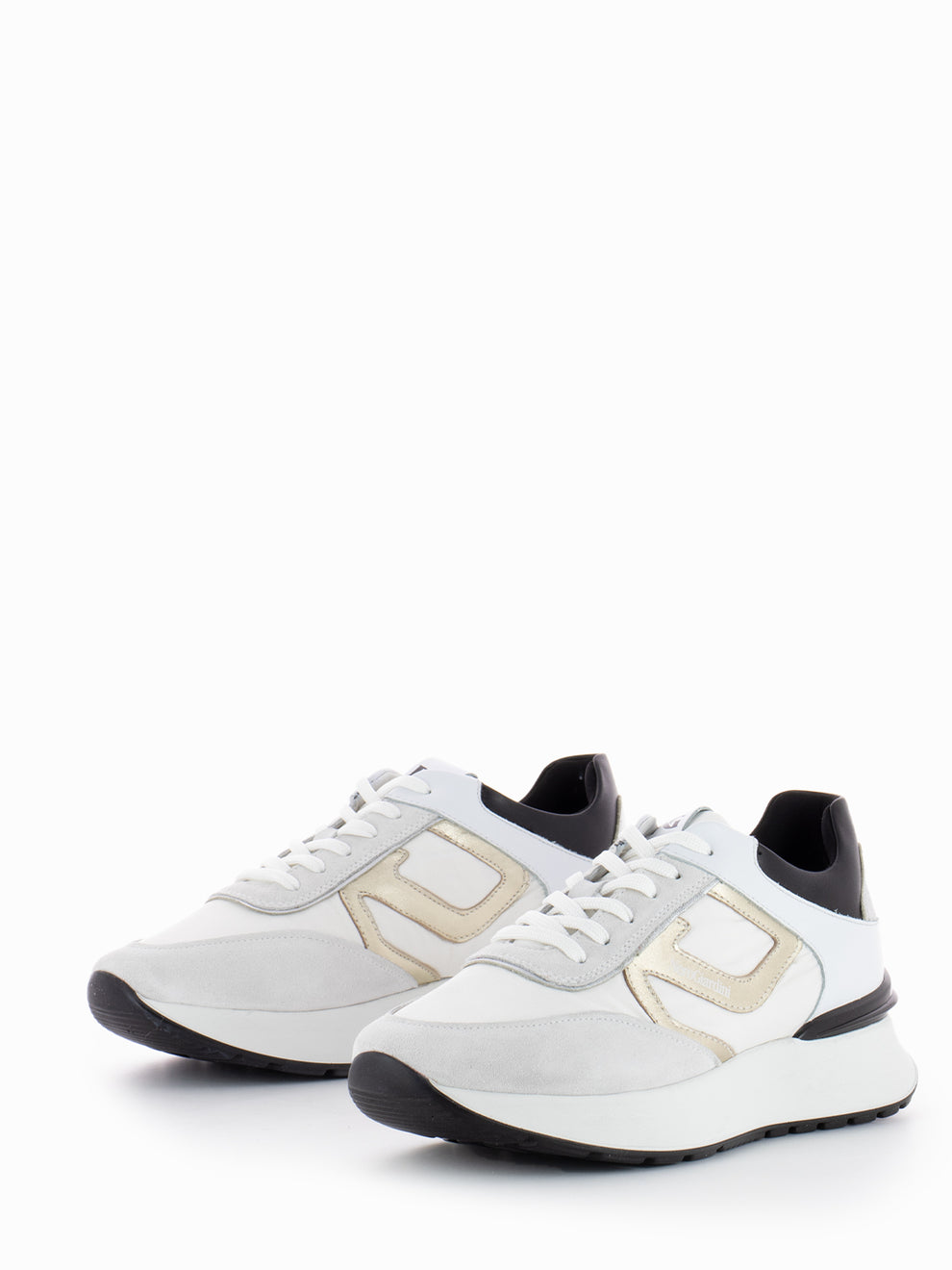 Sneakers velour bianche / nere
