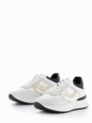 NERO GIARDINI - Sneakers velour bianche / nere