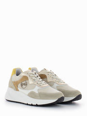 NERO GIARDINI - Sneakers velour sabbia / yogurt