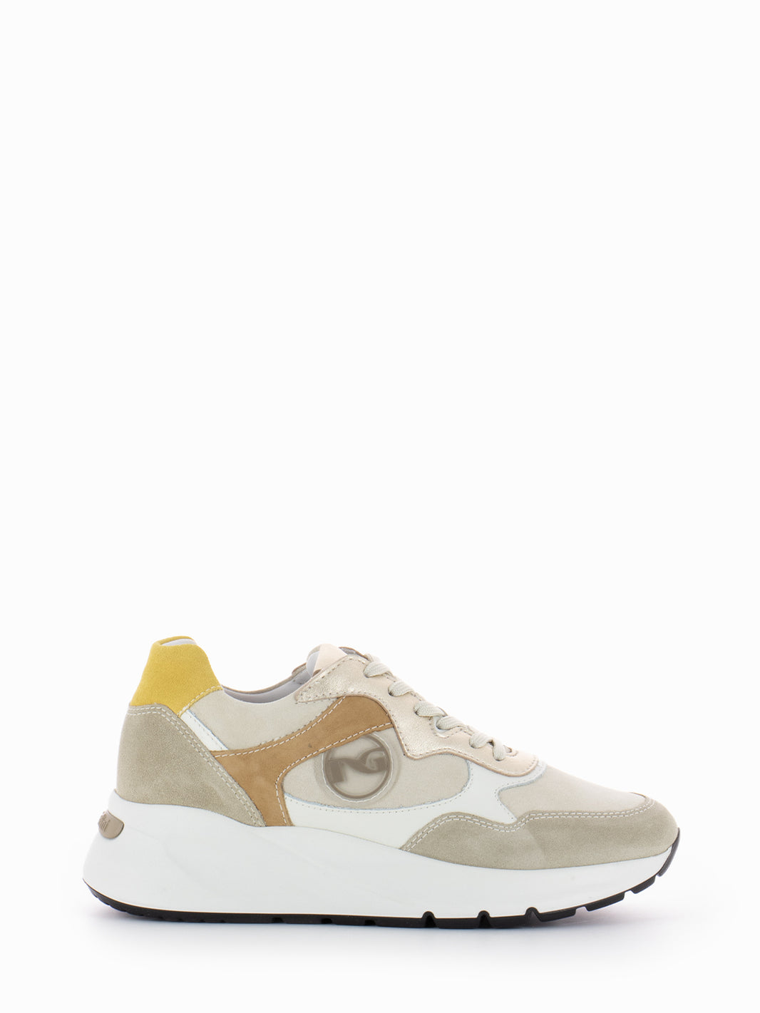 Sneakers velour sabbia / yogurt