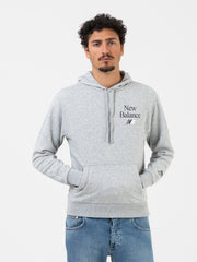 NEW BALANCE - Felpa hoodie Essential Celebrate grigia