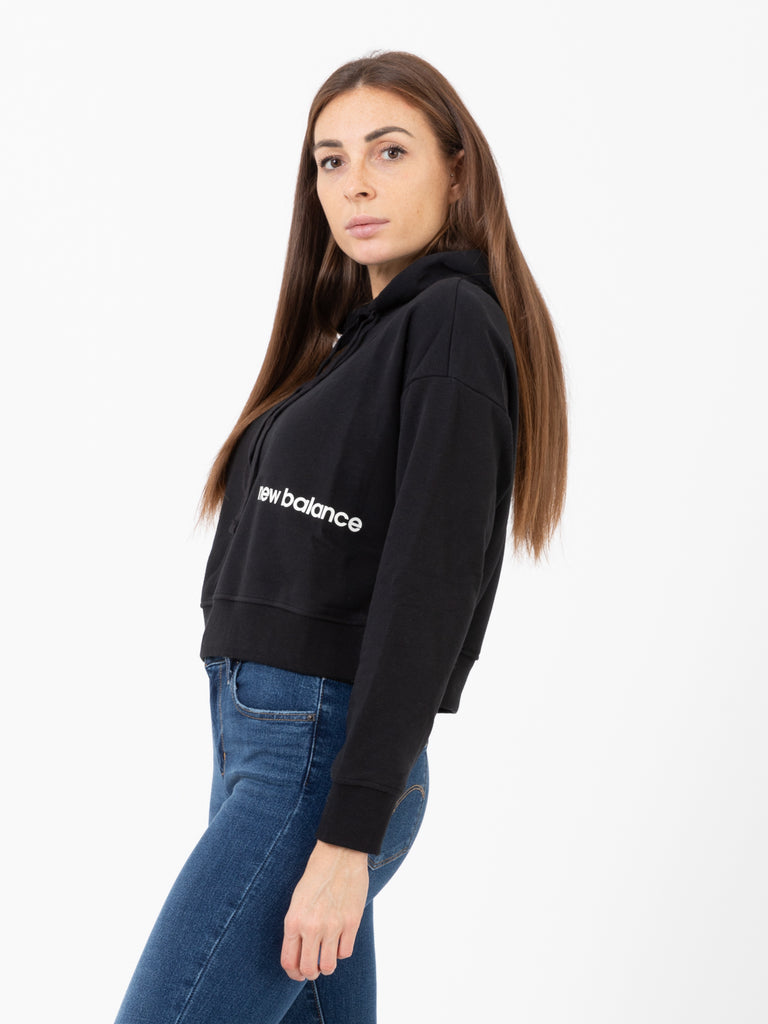 NEW BALANCE - Felpa hoodie Essential nera