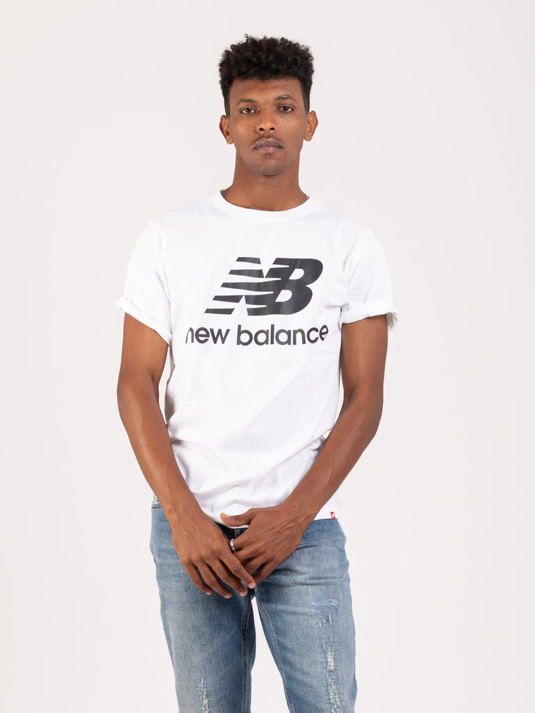 NEW BALANCE - T-shirt bianca con maxi logo