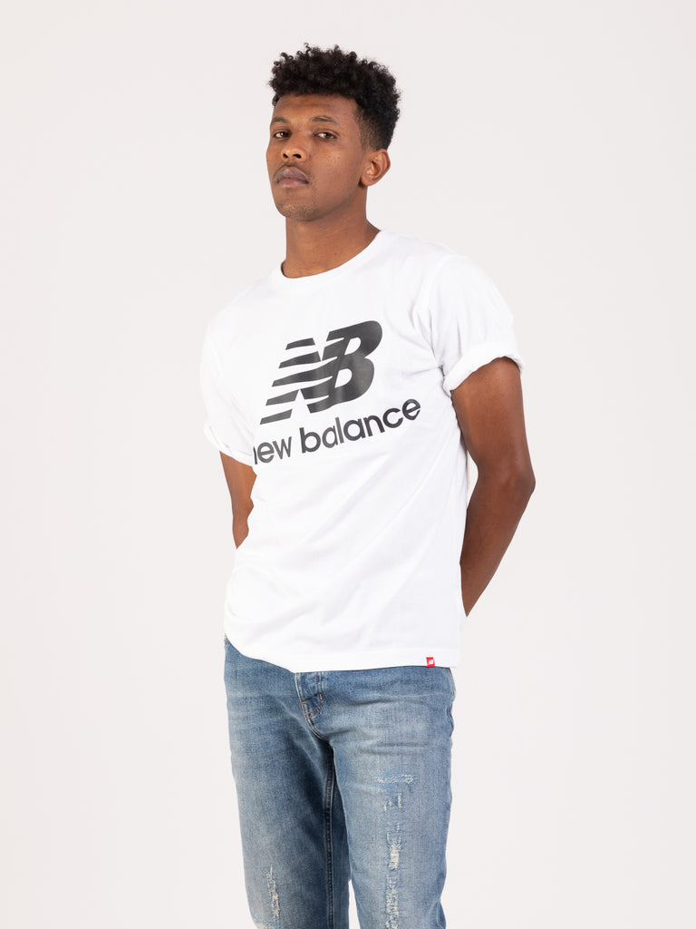 NEW BALANCE - T-shirt bianca con maxi logo