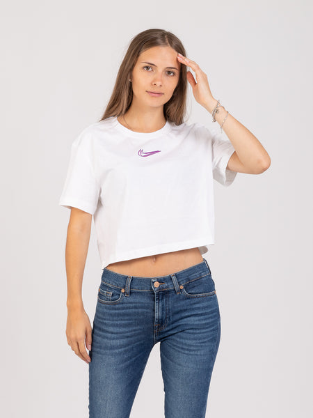 T-shirt corta bianca double-vision