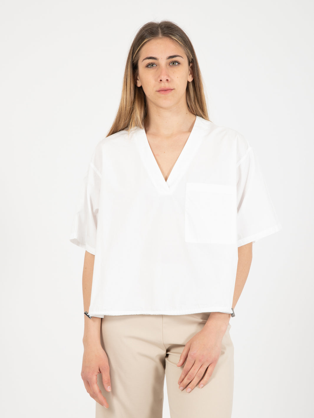 Camicia Polo stopper bianco
