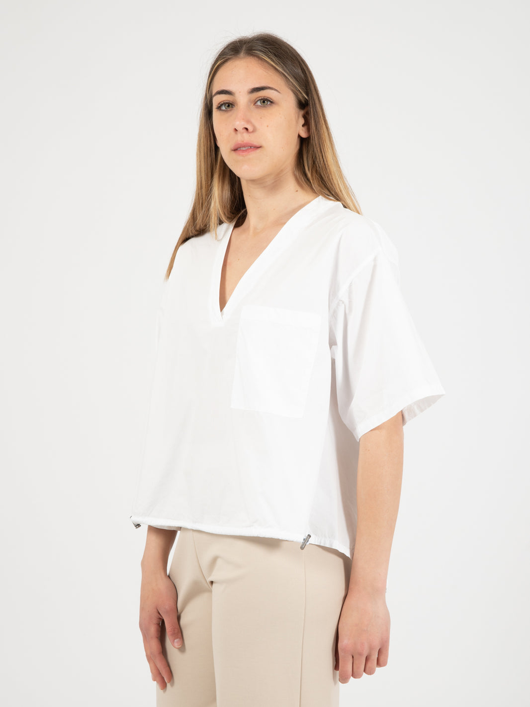 Camicia Polo stopper bianco