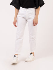 NOU-NOUMENO CONCEPT - Jeans bianchi con scritte posteriori