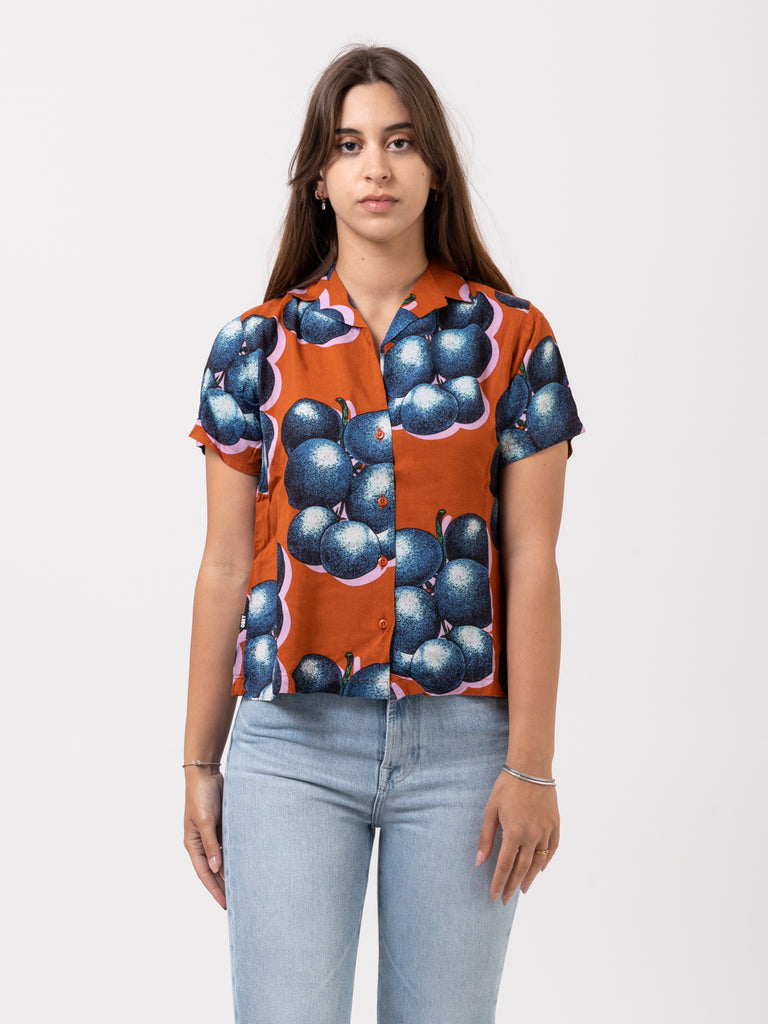 OBEY - Camicia Blueberries Relaxed bombay brown / multi