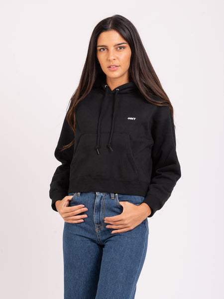 Felpa hoodie Bold Cropped nera