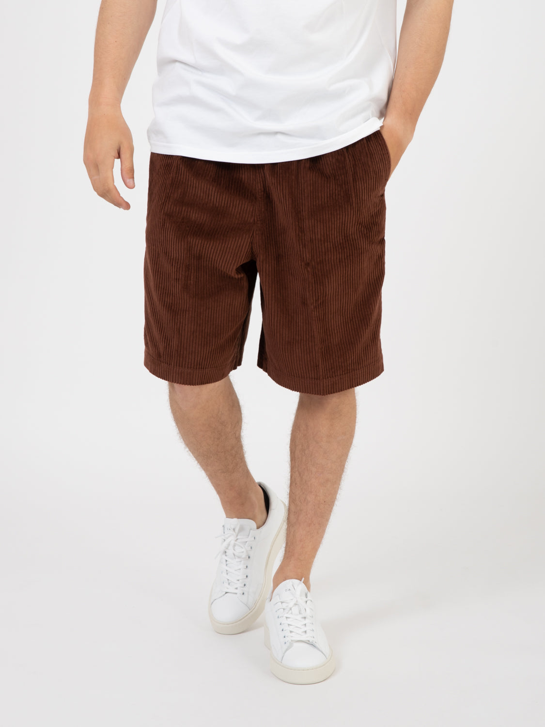 Shorts easy relaxed corduroy sepia