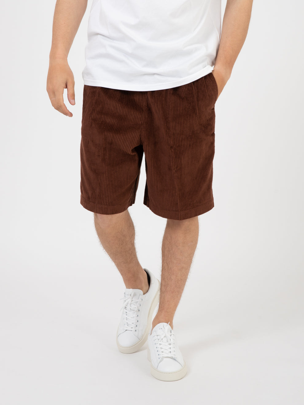 Shorts easy relaxed corduroy sepia