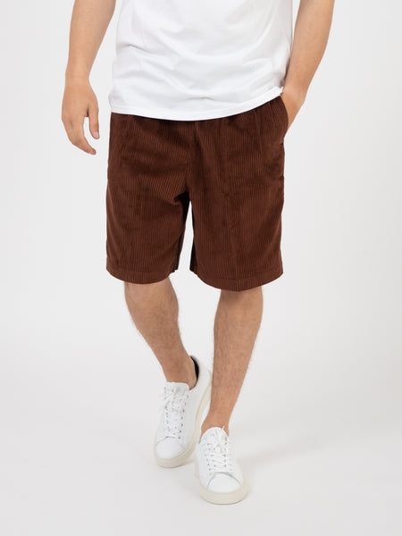Shorts easy relaxed corduroy sepia