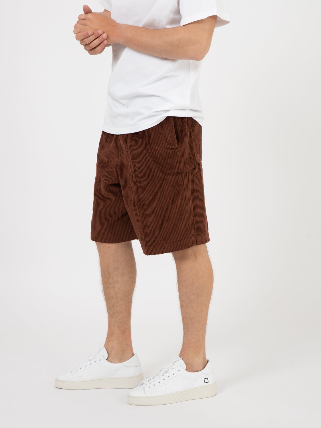 Shorts easy relaxed corduroy sepia