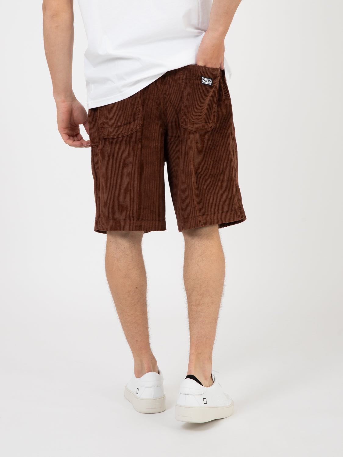 Shorts easy relaxed corduroy sepia