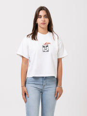 OBEY - T-shirt Chainy crop bianca
