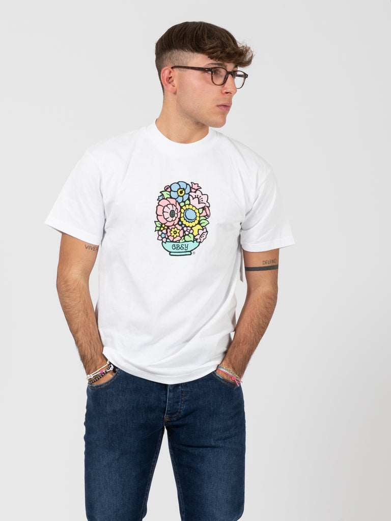 OBEY - T-shirt Flower Basket bianca