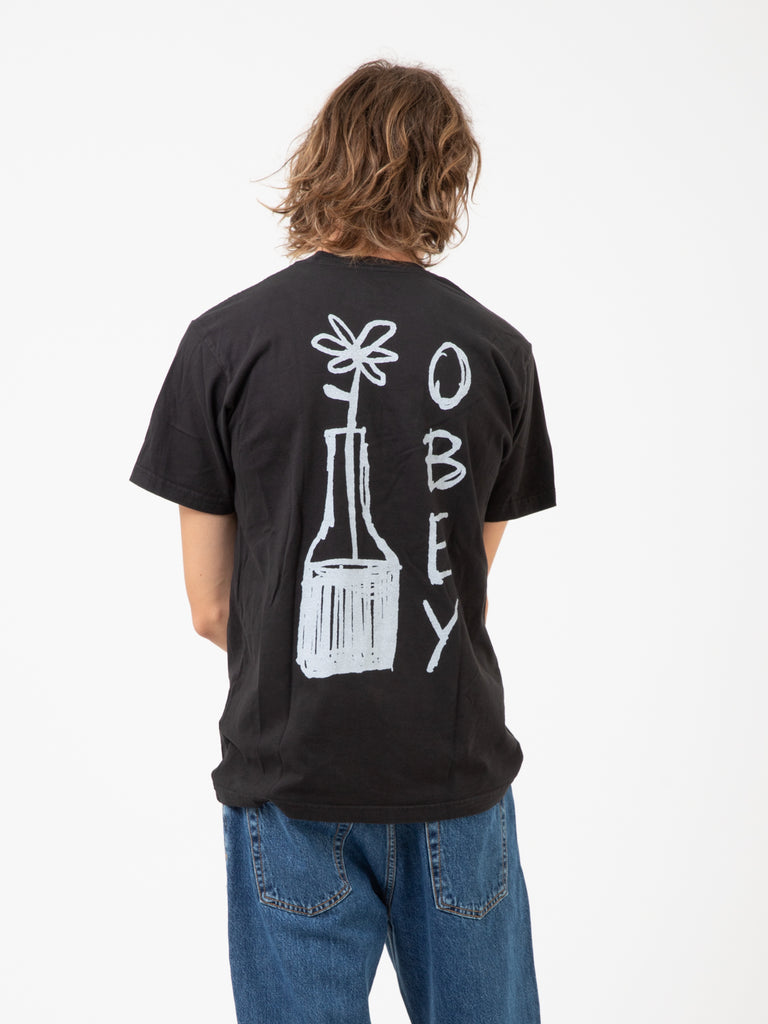 OBEY - T-shirt Flower Doodle 2 faded black