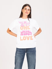OBEY - T-shirt one love bianco / rosa