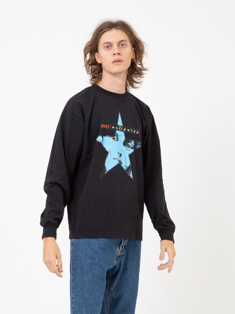 OBEY - T-shirt Stars Begin Falling L/S off black