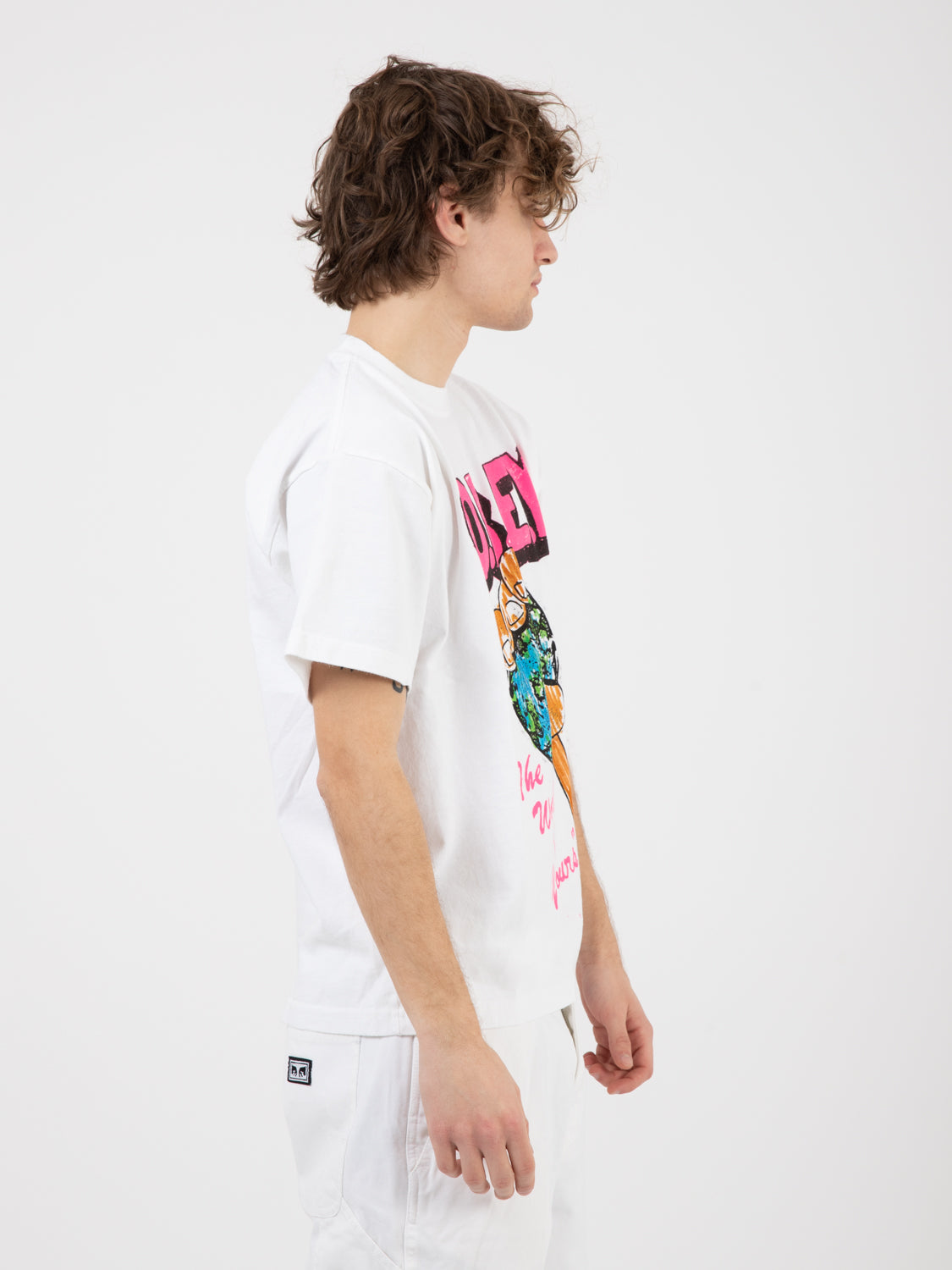 T-Shirts Obey The World Is Yours white
