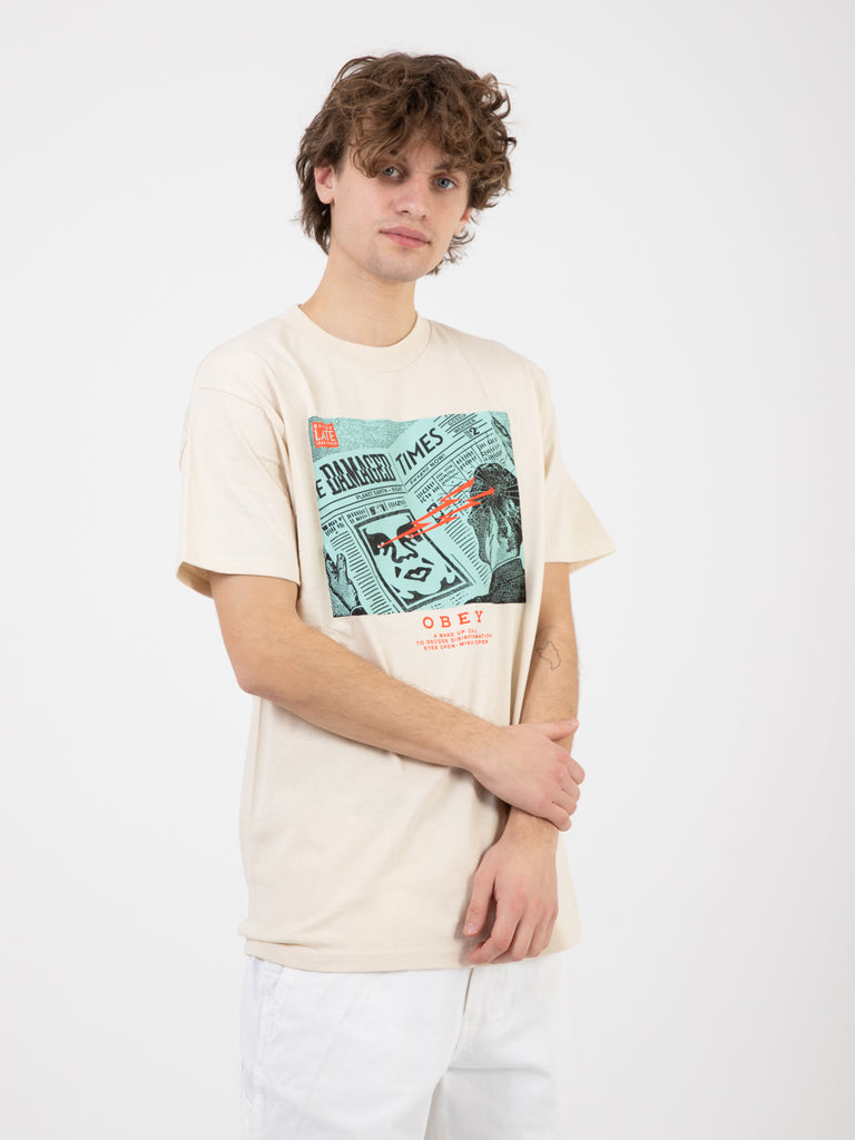 OBEY - T-Shirts Wake Up Call Classic cream