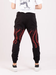 OCTOPUS - Joggers outline nero / rosso