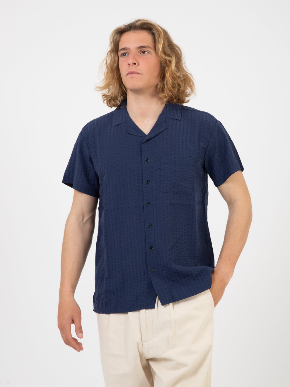Hilo navy short sleeve shirt
