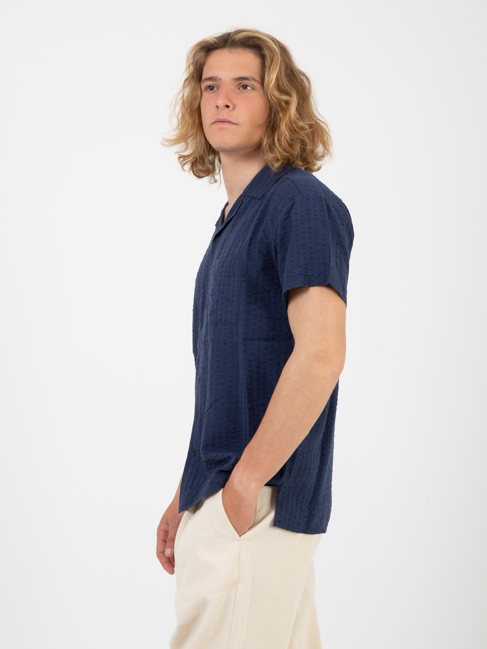 Hilo navy short sleeve shirt
