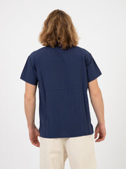 OLOW - Camicia manica corta Hilo navy