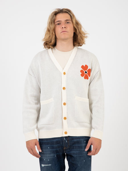 Cardigan Caudan ricamo off white