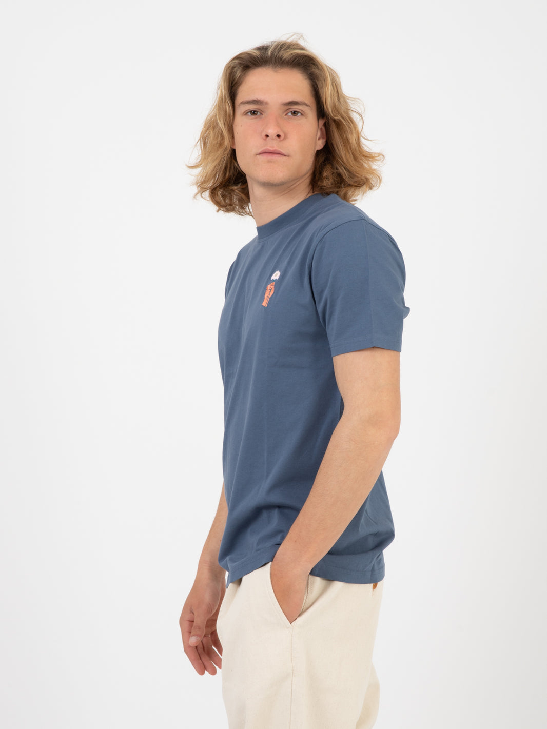 T-Shirt Flower Power cobalt