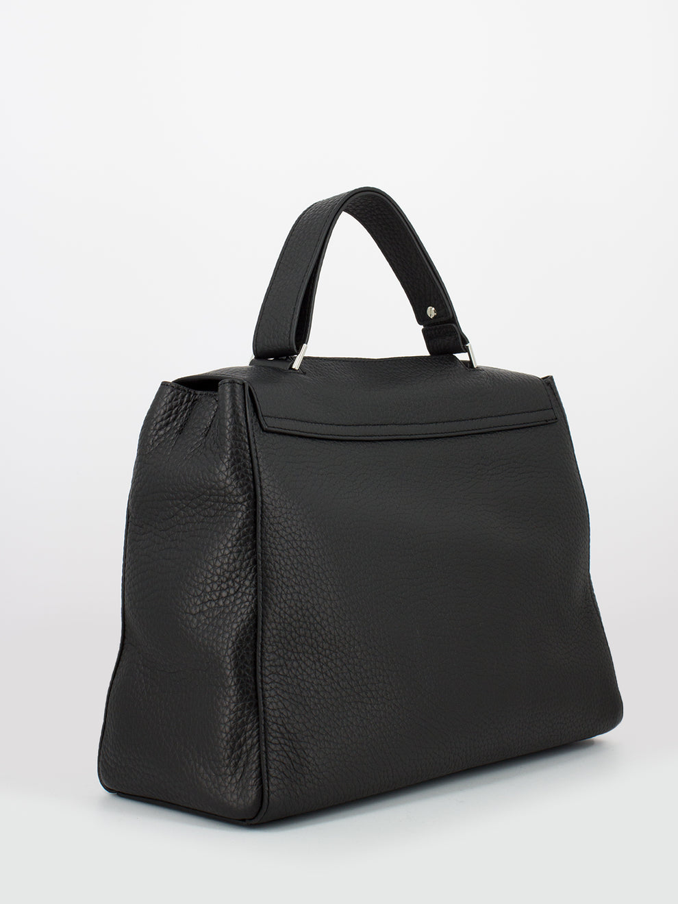 Sveva Soft large shoulder bag in black leather