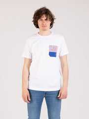 OVERLORD - T-shirt con tasca bandana bianco / rosa / bluette