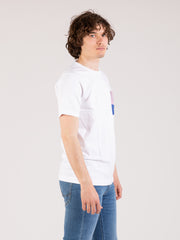 OVERLORD - T-shirt con tasca bandana bianco / rosa / bluette
