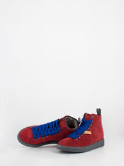 PANCHIC - P01 Ankle Boot Suede Faux Fur Lining red / electric blue
