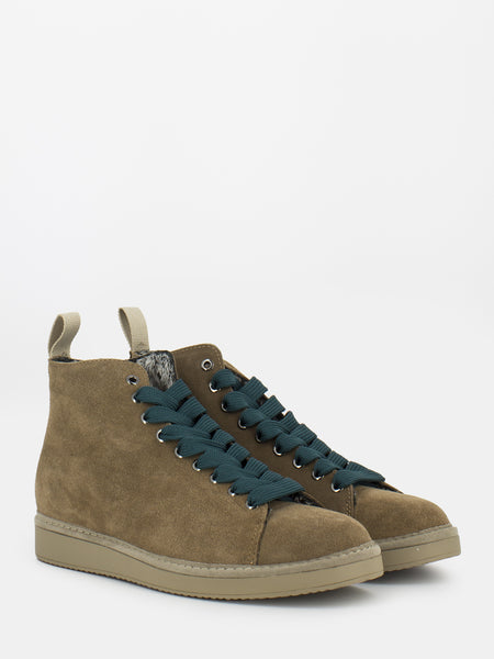 P01 ankle boot suede faux fur lining toffee / petrol