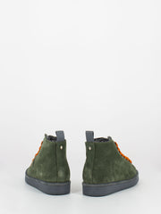 PANCHIC - P01 AnkleBoot Suede Lined Faux Fur Military green / amber