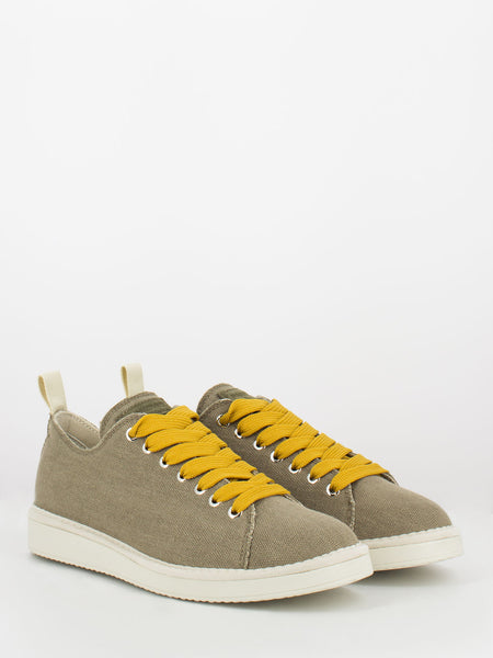 P01 lace-up linen military olive