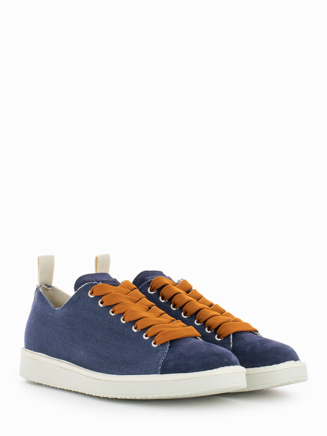 P01 Lace-Up Linen Suede cobalt / burnt orange