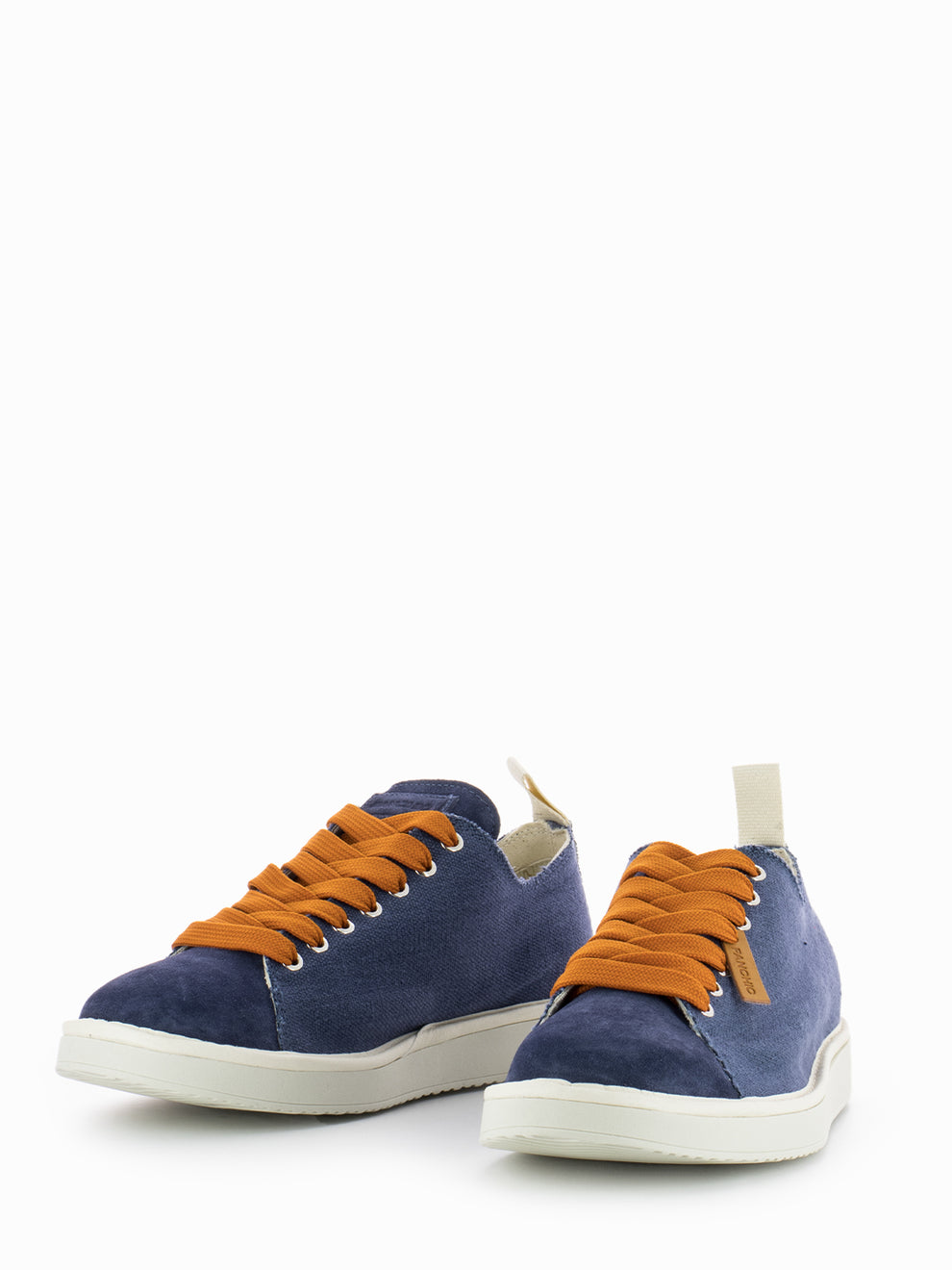 P01 Lace-Up Linen Suede cobalt / burnt orange