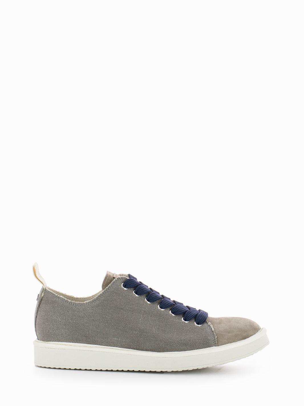 P01 Lace-Up Linen Suede grey / cobalt