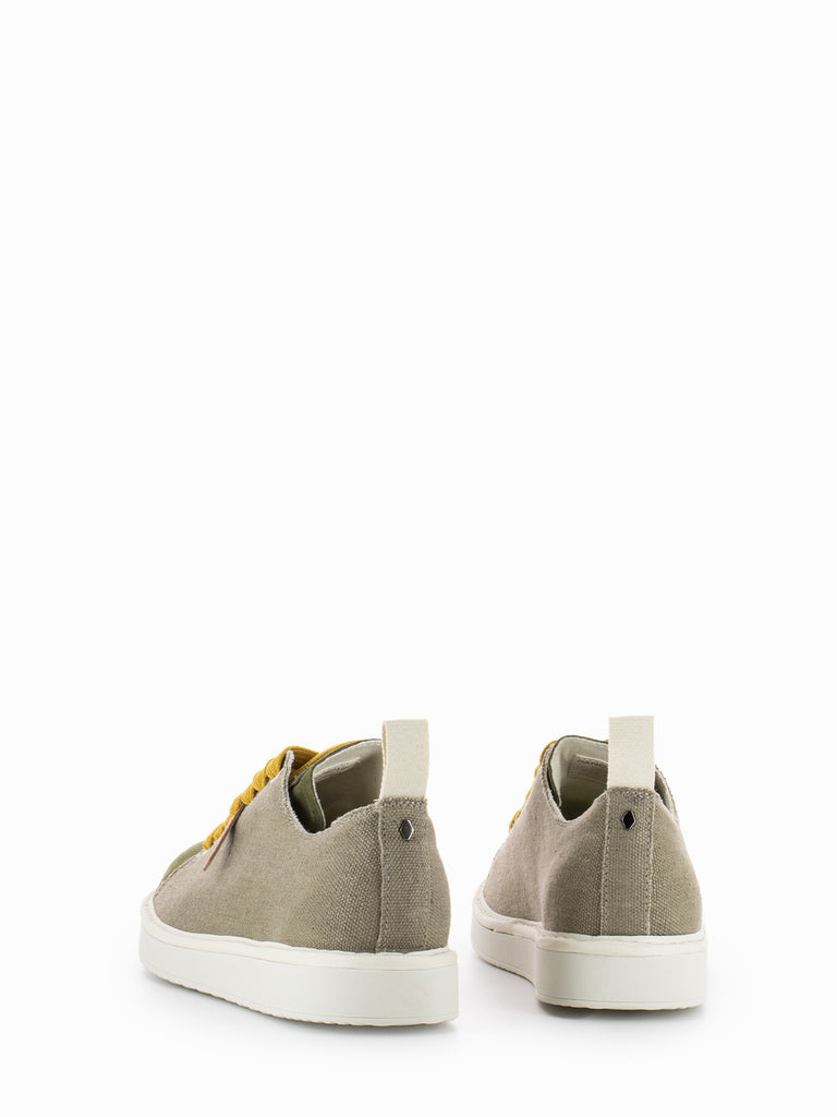 PANCHIC - P01 Lace-Up Linen Suede military olive/ yellow