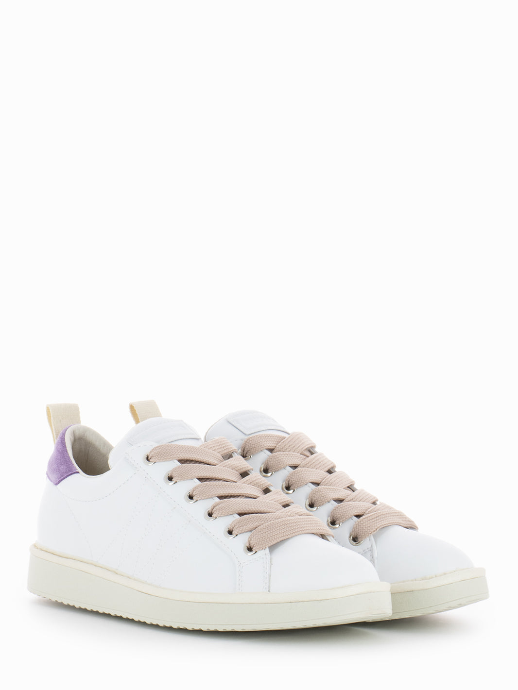 P01 Lace-Up Microfibre Suede white / lilac / powder pink