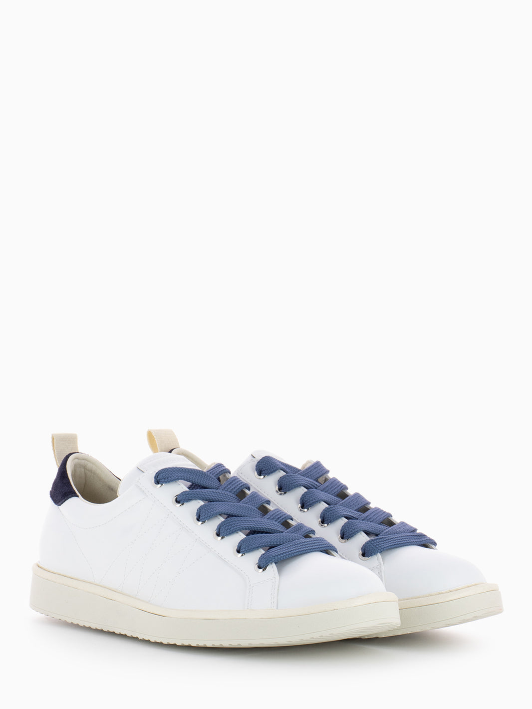 P01 Lace-Up Microfibre Suede white / tunnel blue / denim