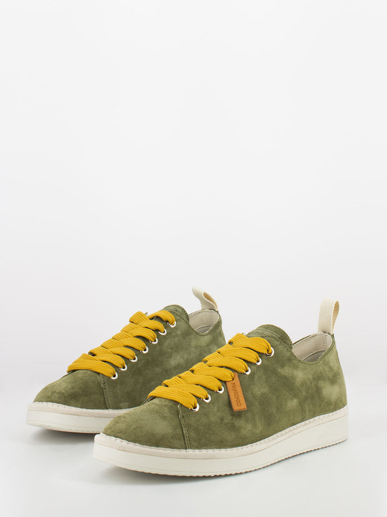 PANCHIC - P01 lace-up sustainable suede salvia / giallo